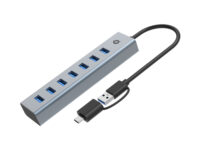 Conceptronic HUBBIES21G hub de interfaz USB 3.2 Gen 1 (3.1 Gen 1) Type-A 5000 Mbit/s Gris