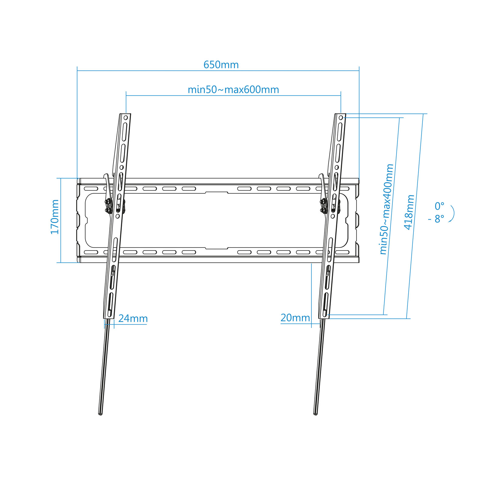 TooQ LP1081T-B soporte para TV 2,03 m (80') Negro - Imagen 3