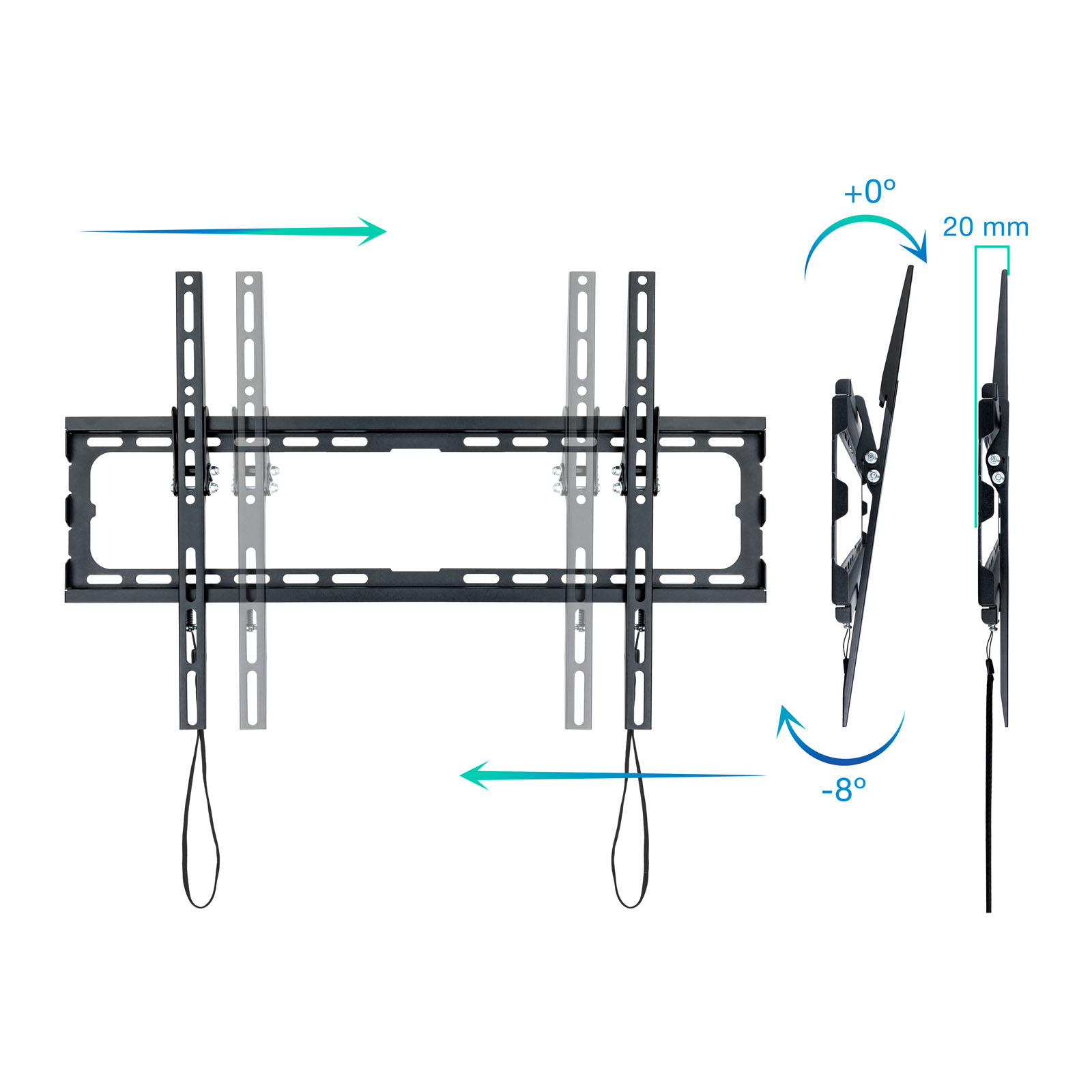 TooQ LP1081T-B soporte para TV 2,03 m (80') Negro - Imagen 2
