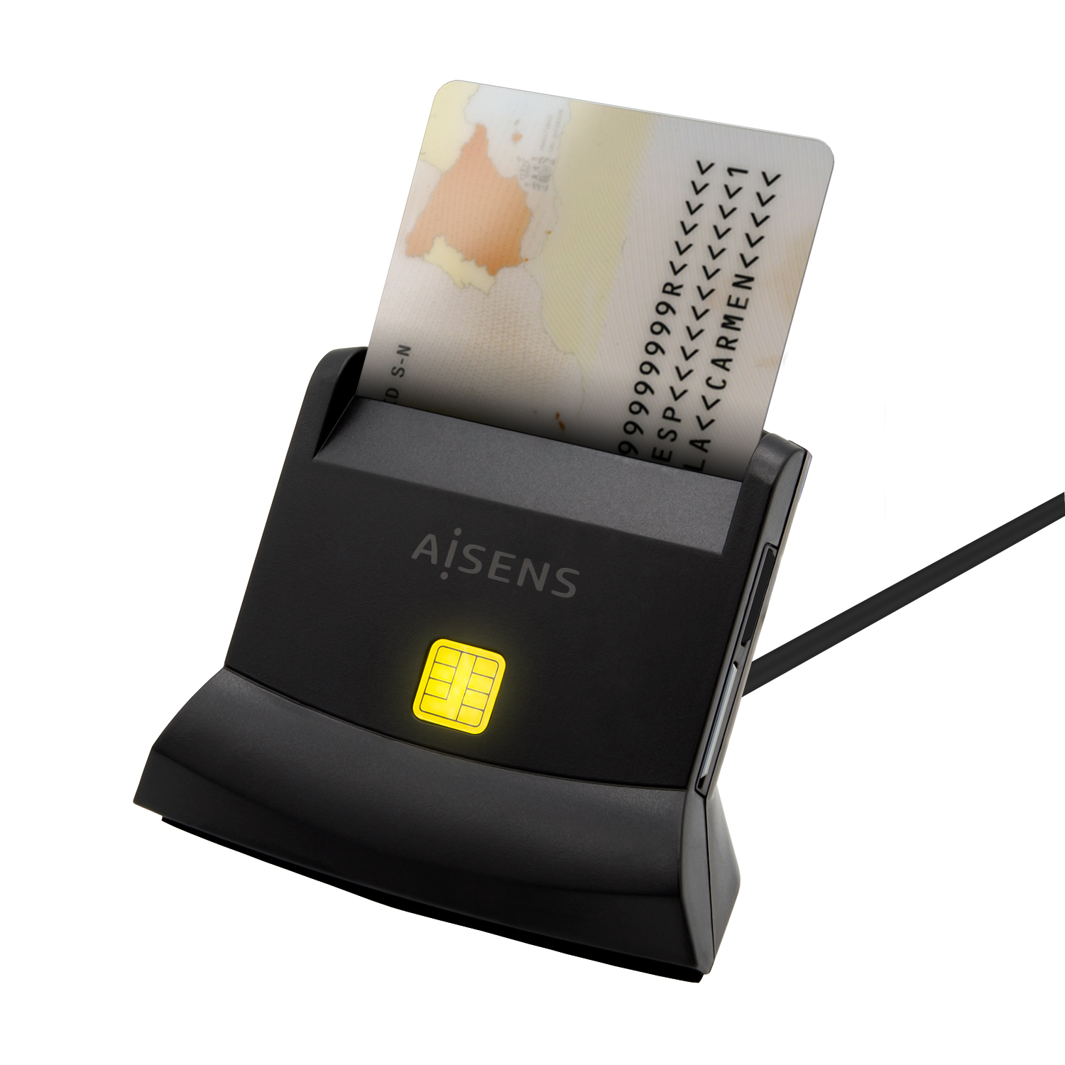 AISENS Lector De Tarjeta Dni Con Lector De Tarjetas SIM, SD, Micro SD, MMC, RS-MMC, MMC Micro, USB-C, Negro - Imagen 3