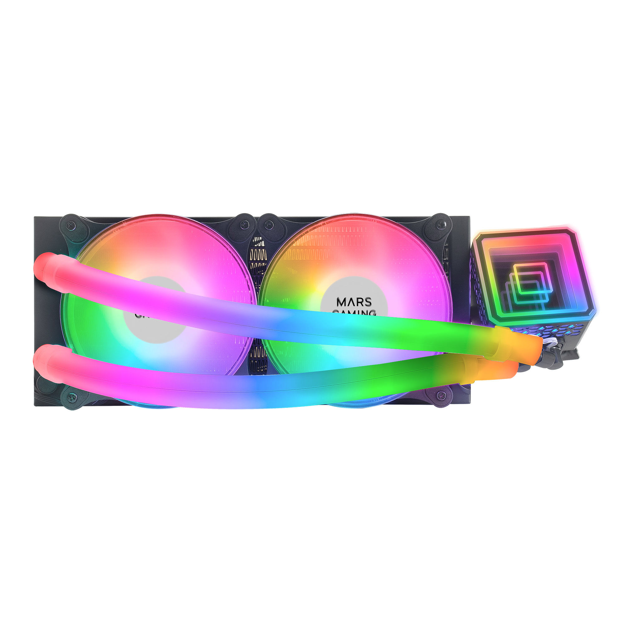 Mars Gaming ML-ULTRA240 Negro, Refrigeración Líquida CPU, TDP 500W, Espejo Infinito, 2 Ventiladores Silenciosos FDB ARGB, Tubos ARGB, Multisocket Universal - Imagen 2