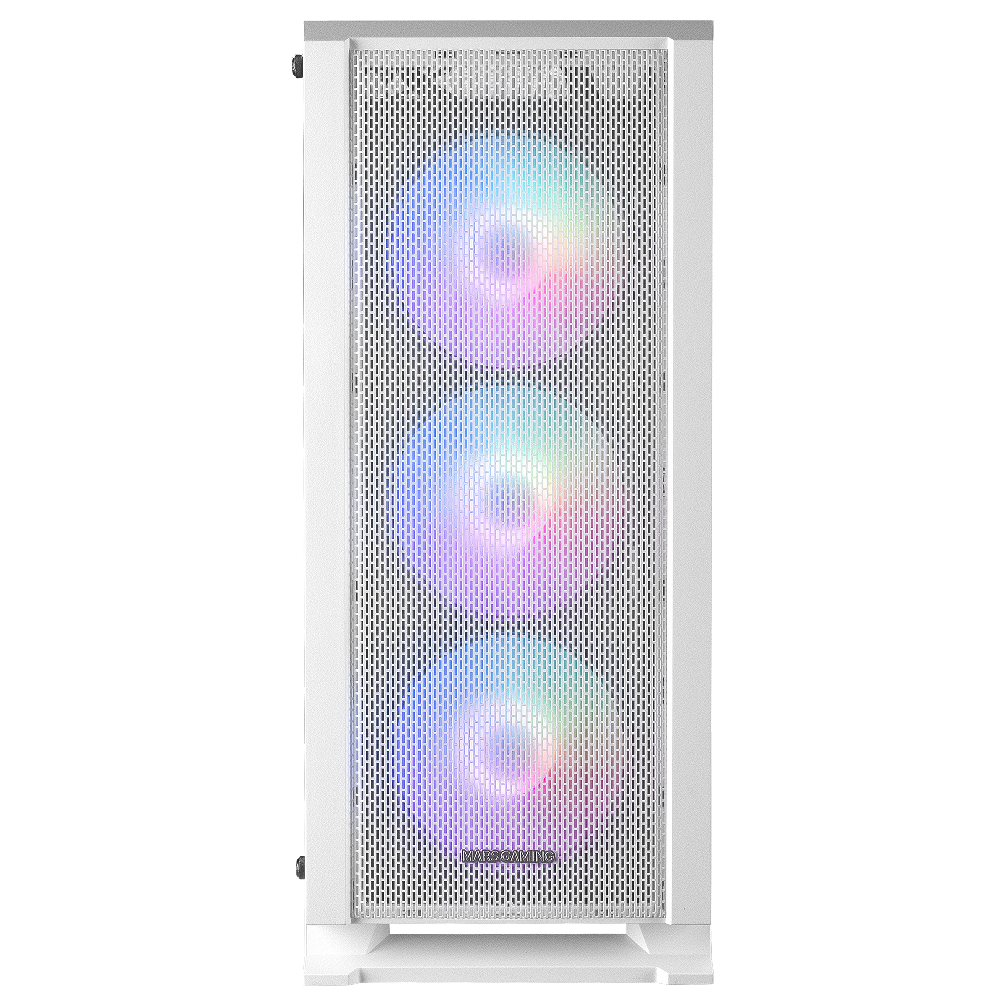 Mars Gaming MC-C, Caja PC ATX, Panel Frontal Metal-Mesh, Cristal Templado, 3 Ventiladores Frontales FRGB 120mm, Blanco - Imagen 3