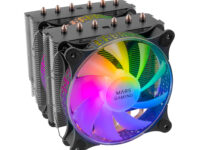 Mars Gaming Disipador CPU, Doble Torre Refrigeración, 6 Heatpipes HCT, TDP 300 W, 2 Ventiladores ARGB PWM 12 cm, MCPUXT, Color Negro