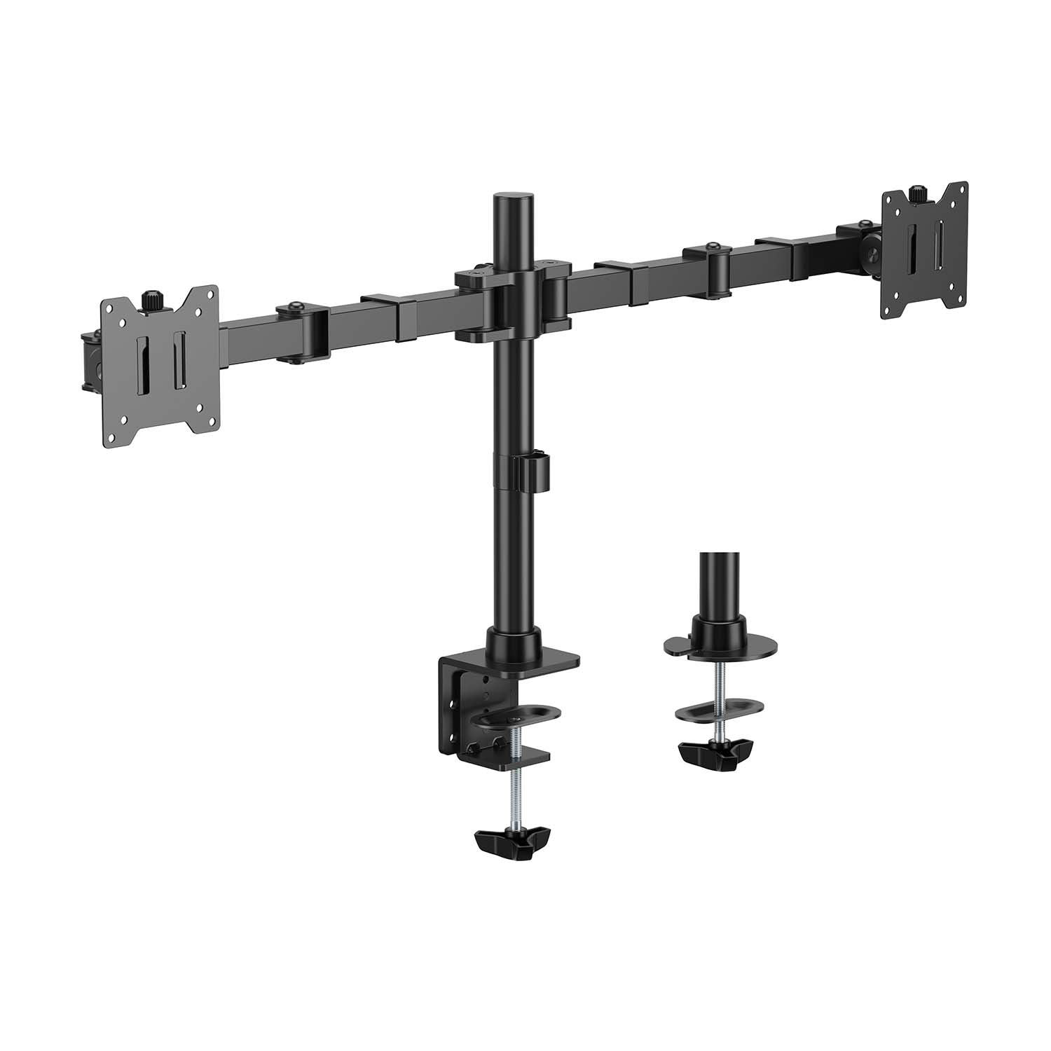 AISENS Soporte de Mesa Eco Giratorio e Inclinable para Monitor/TV 20kg (3 Pivotes, 2 Brazos) de 17'-35', Negro
