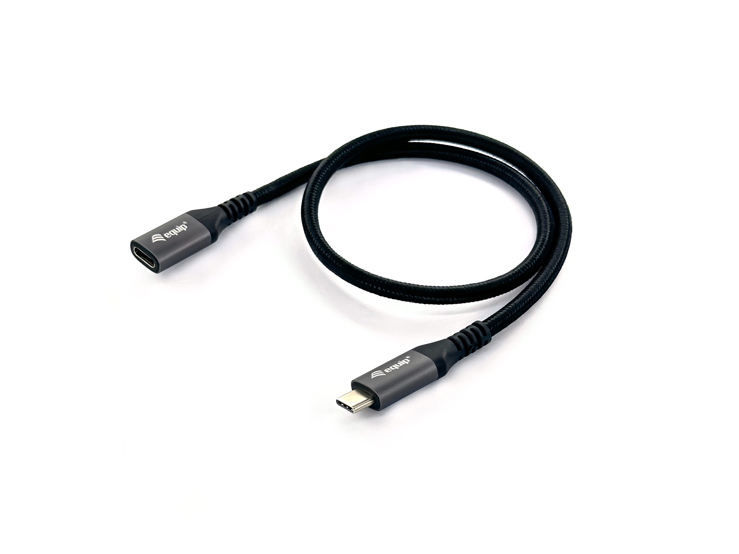 Equip 128370 Cable de extensión USB 3.2 Gen 2 C a C, M/F, 0,5m, 4K/60Hz, 10Gbps, Negro