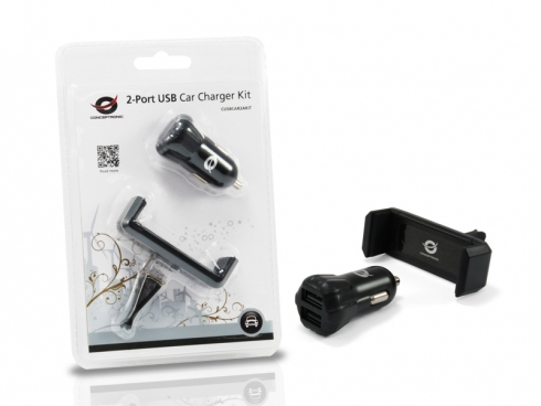 Conceptronic CUSBCAR2AKIT cargador de dispositivo móvil Smartphone, Tableta Negro Encendedor de cigarrillos Auto - Imagen 3