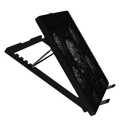 Mars Gaming MNBC2, Base Refrigeradora y Stand para Portátiles Hasta 17.3”, Iluminación LED Roja, 5x Ventiladores UA5, Regulable 6 Posiciones, Estructura Acero, Rejilla Aluminio, 2x USB 2.0, Negro - Imagen 3