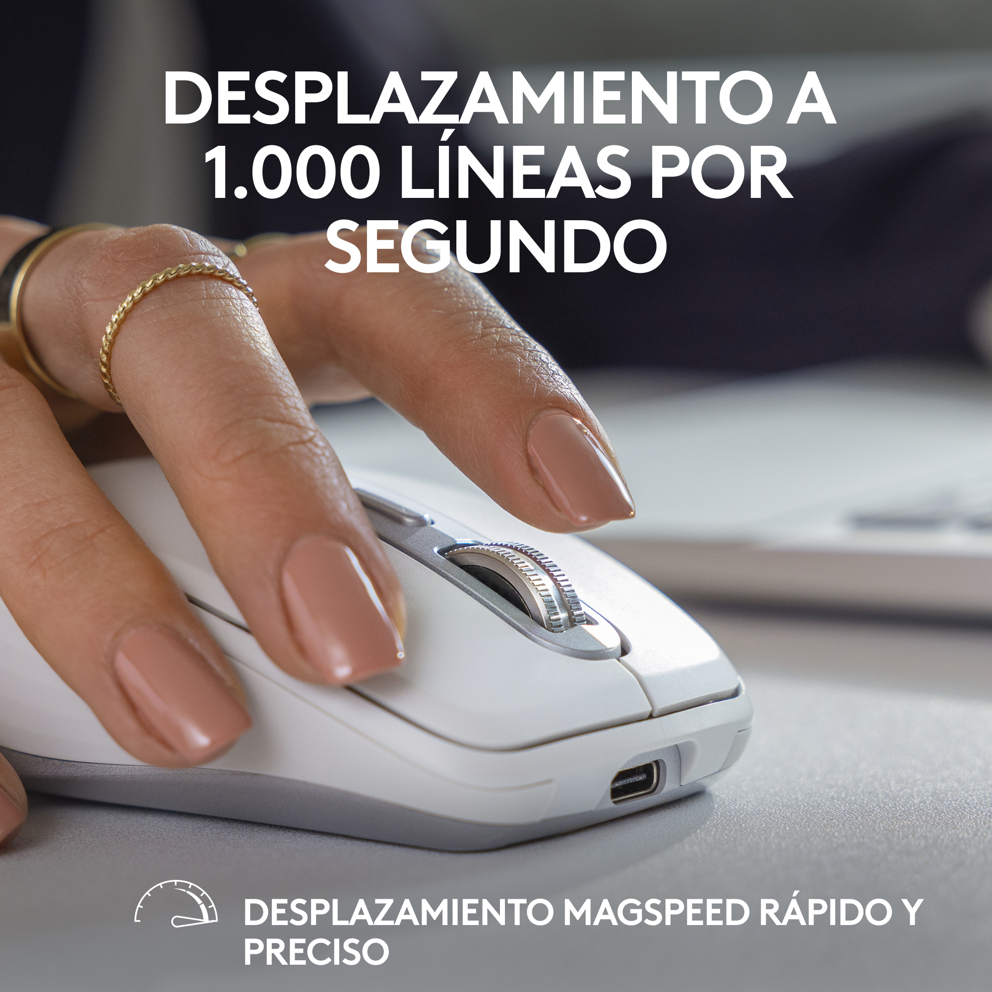 Logitech MX Anywhere 3S ratón Oficina mano derecha RF Wireless + Bluetooth Laser 8000 DPI - Imagen 3