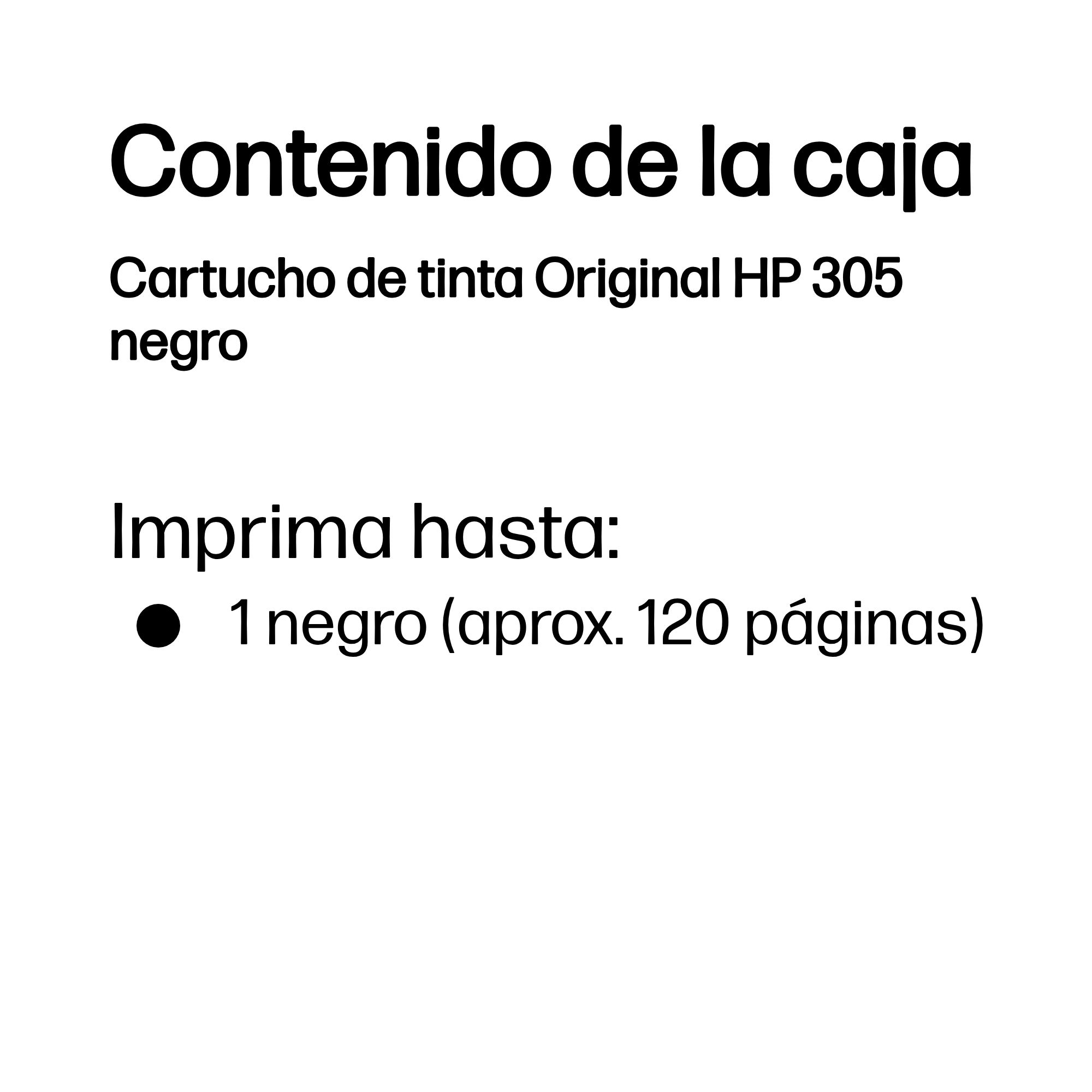 HP Cartucho de tinta Original 305 negro
