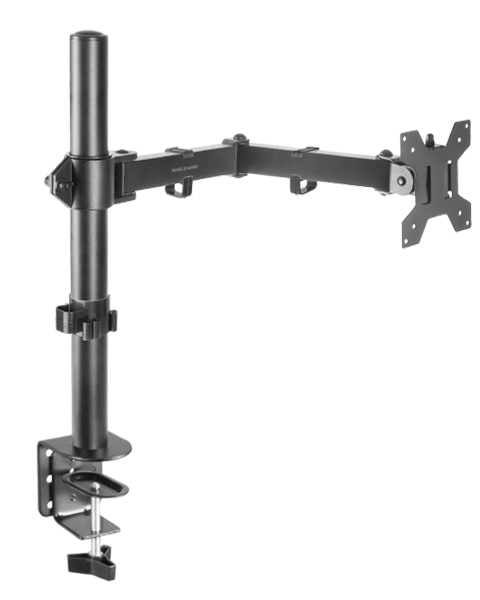 Mars Gaming MARM1 Negro, Soporte de Monitor de Brazo para Pantallas Hasta 32”, Articulado y Regulable en Altura, Estructura Robusta, Compatible con VESA75 y VESA100
