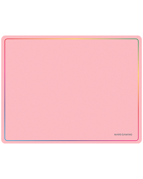Mars Gaming MMP124, Alfombrilla Gaming 360x260mm, Diseño de Bordes Rainbow, Base Antideslizante de Caucho Natural, Superficie Nanotextil de Alta Precisión, Alfombrilla de Ratón Flexible, Rosa