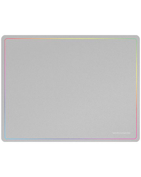 Mars Gaming MMP124, Alfombrilla Gaming 360x260mm, Diseño de Bordes Rainbow, Base Antideslizante de Caucho Natural, Superficie Nanotextil de Alta Precisión, Alfombrilla de Ratón Flexible, Blanco