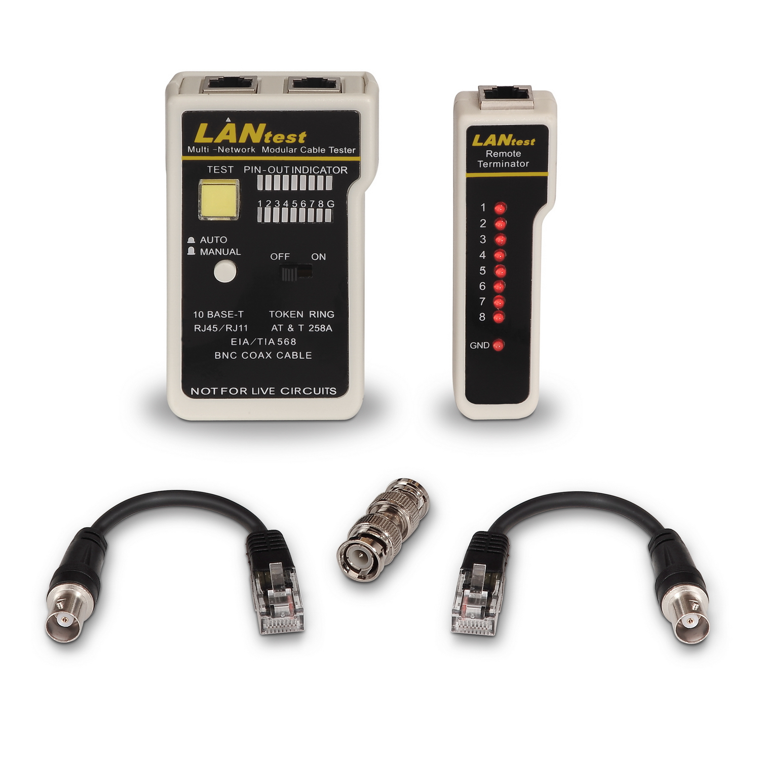 AISENS A142-0314 comprobador de cables de red Comprobador de cables UTP/STP Negro, Gris - Imagen 2