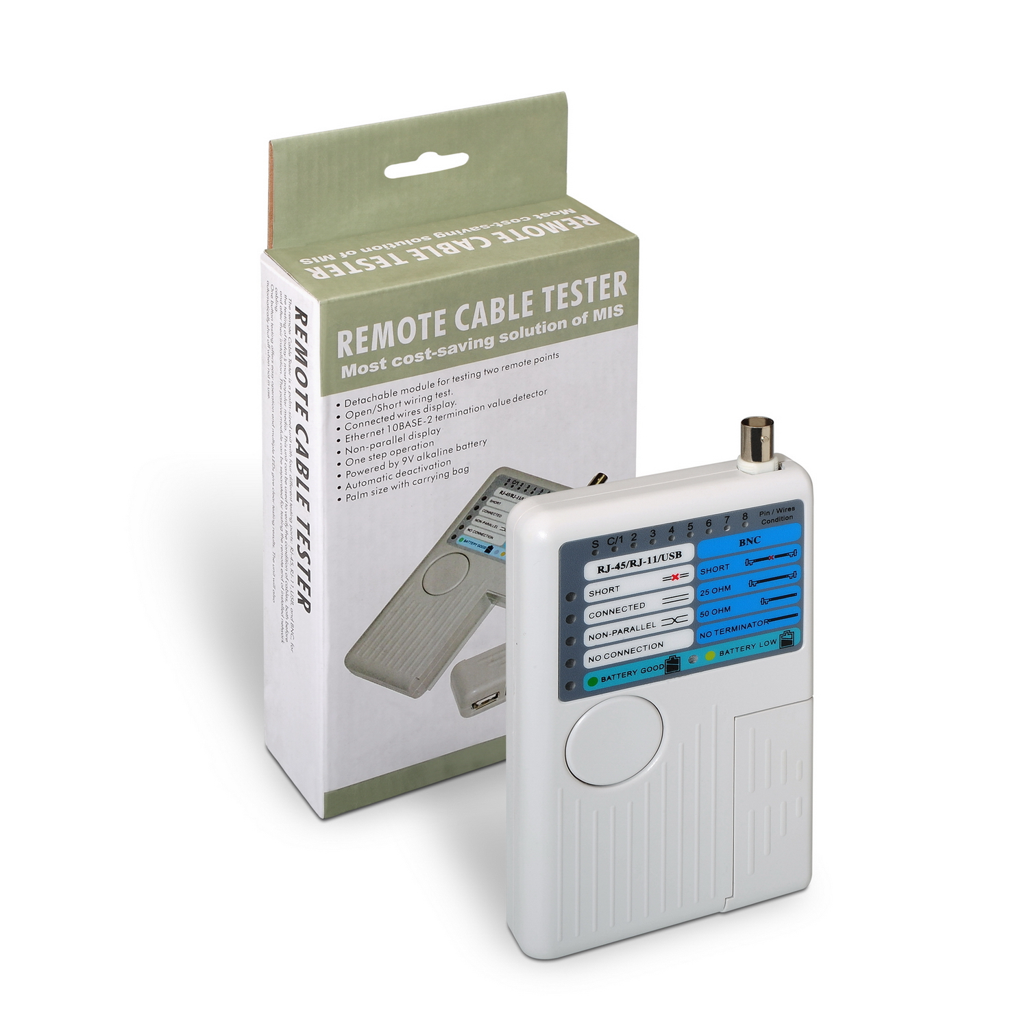 AISENS A142-0313 comprobador de cables de red Comprobador de cables UTP/STP Gris - Imagen 3