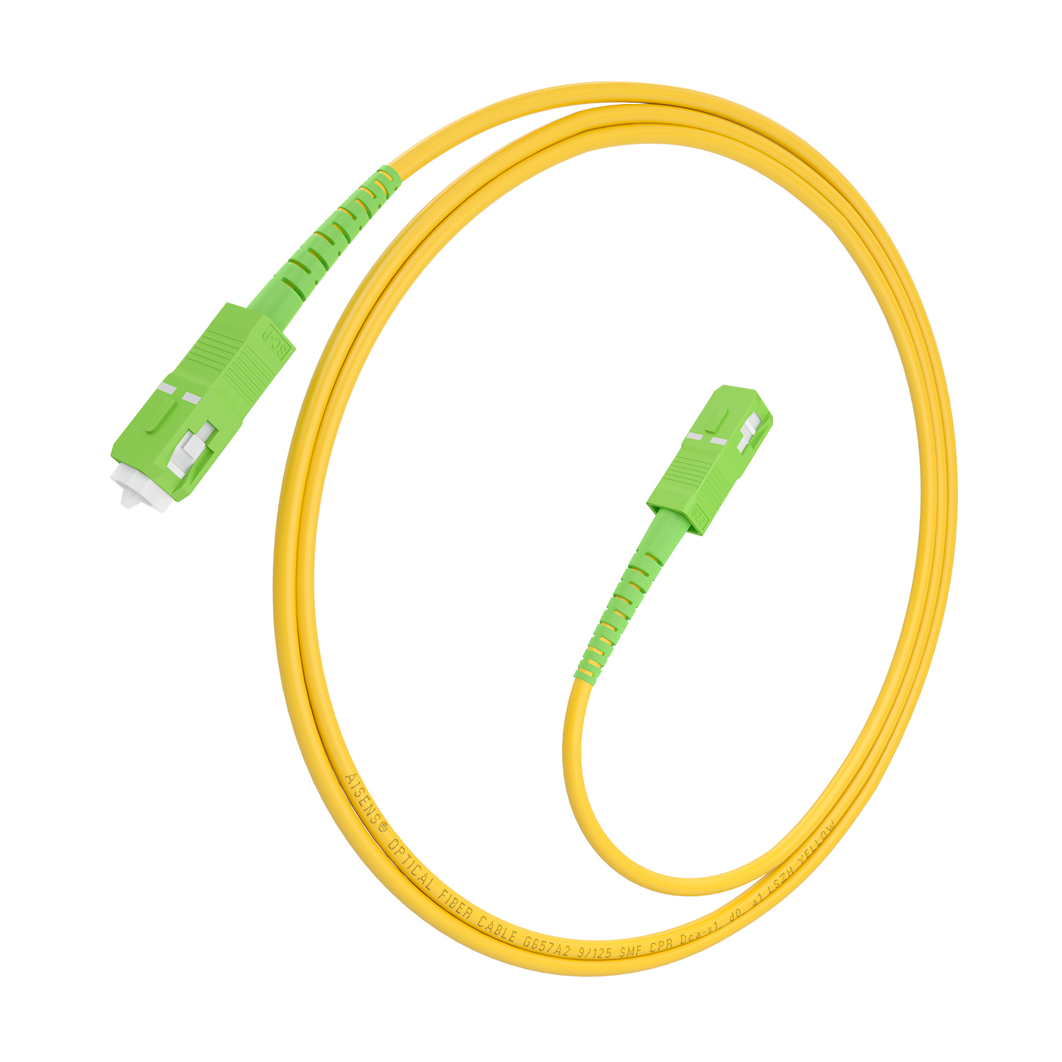 AISENS Cable Fibra Óptica Latiguillo G657A2 3.0 9/125 SMF Simplex CPR DCA LSZH, SC/APC-SC/APC, Amarillo, 2.0m - Imagen 2