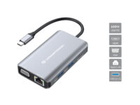 Conceptronic DONN21G base para portátil y replicador de puertos Alámbrico USB 3.2 Gen 1 (3.1 Gen 1) Type-C Gris