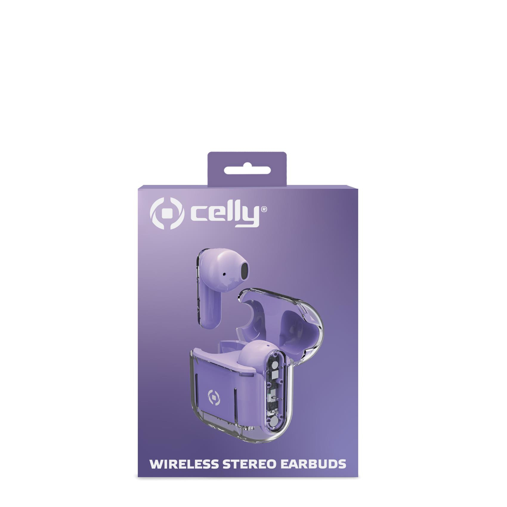 Celly SHEER Auriculares True Wireless Stereo (TWS) Dentro de oído Llamadas/Música Transparente, Violeta - Imagen 2