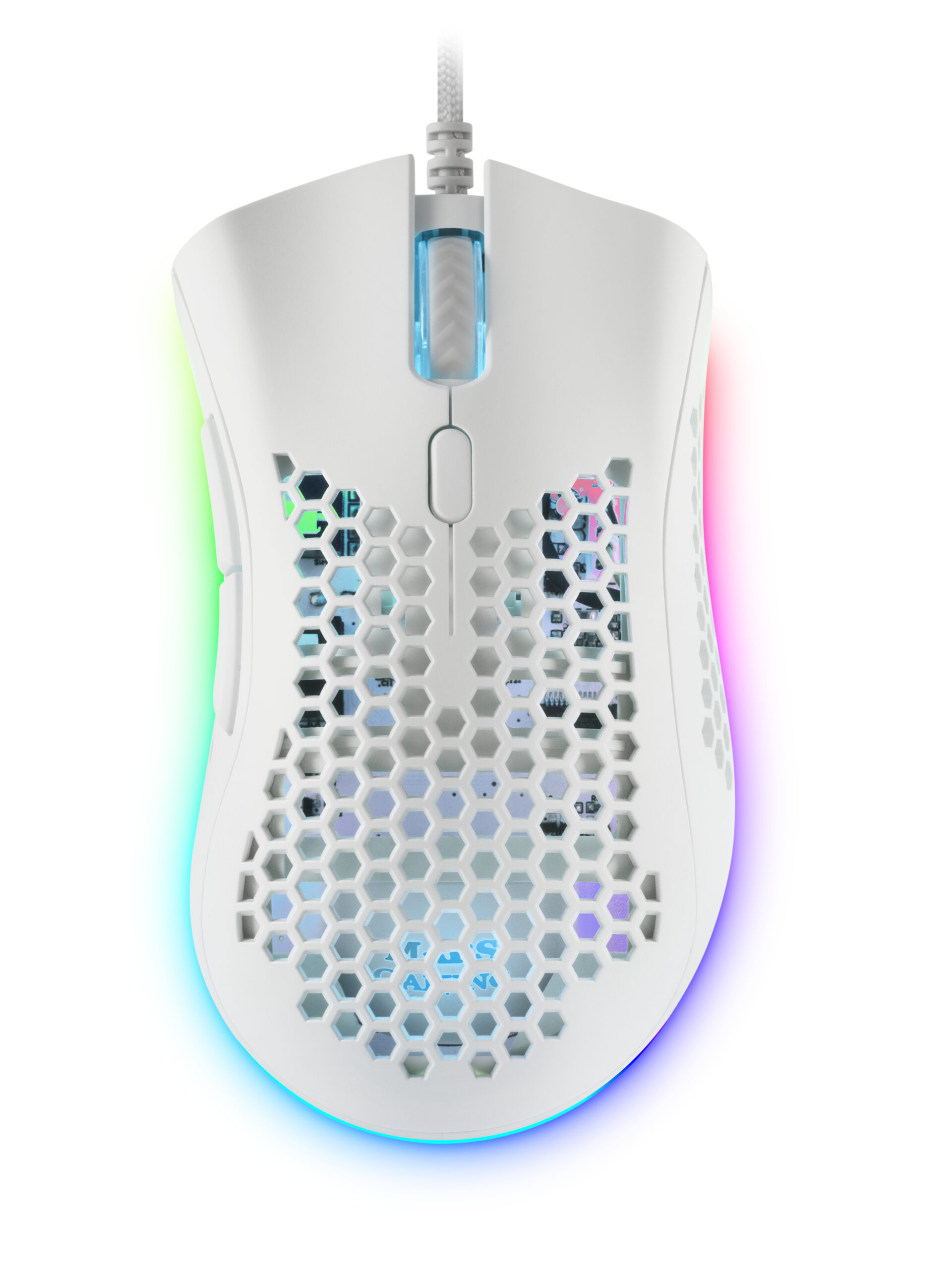 Mars Gaming MMEX, Ratón Gaming RGB, 32K DPI, Cable Feather, Switches Ópticos, Blanco, One Size - Imagen 2