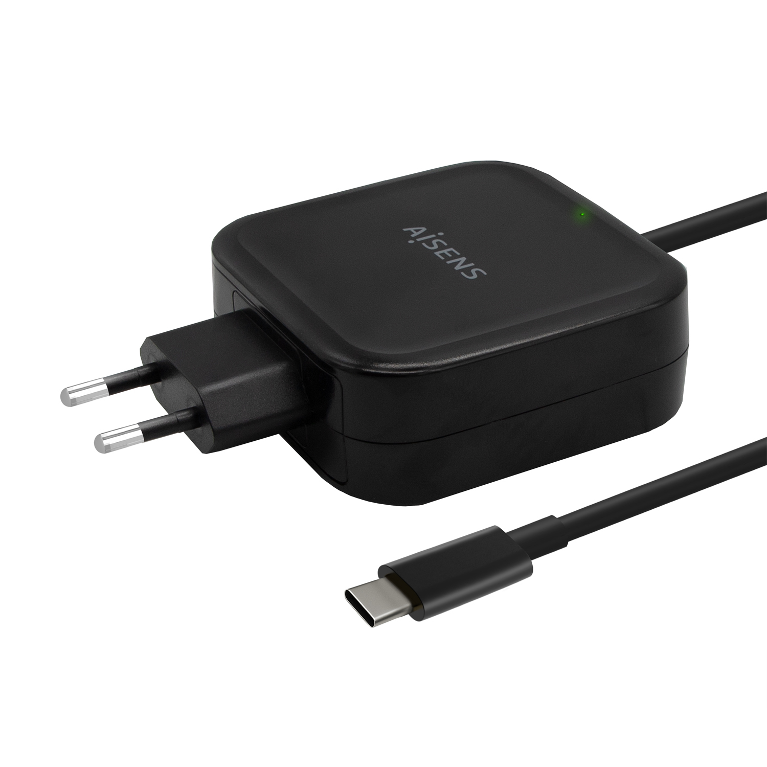 AISENS Cargador 65W PD3.0 QC3.0 1XUSB-C 1.2M, Negro - Imagen 2