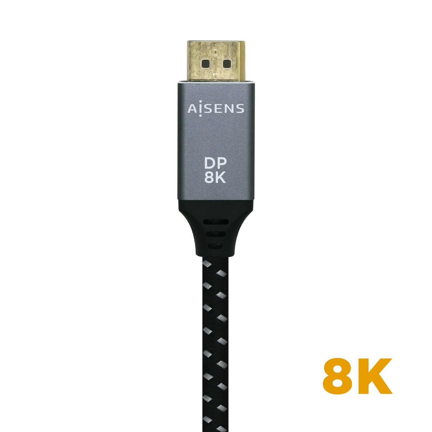 AISENS Cable Displayport V1.4 8k@60hz, DP/M-DP/M, Gris/Negro, 2.0m - Imagen 3