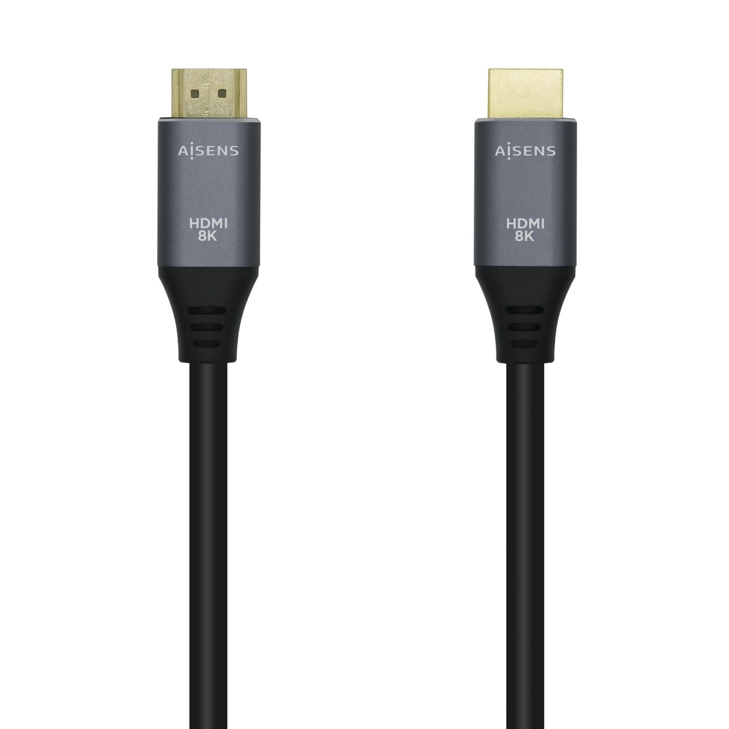 AISENS Cable HDMI V2.1 Ultra Alta Velocidad / HEC 8k@60Hz 48Gbps, A/M-A/M, Gris/Negro, 1.5m