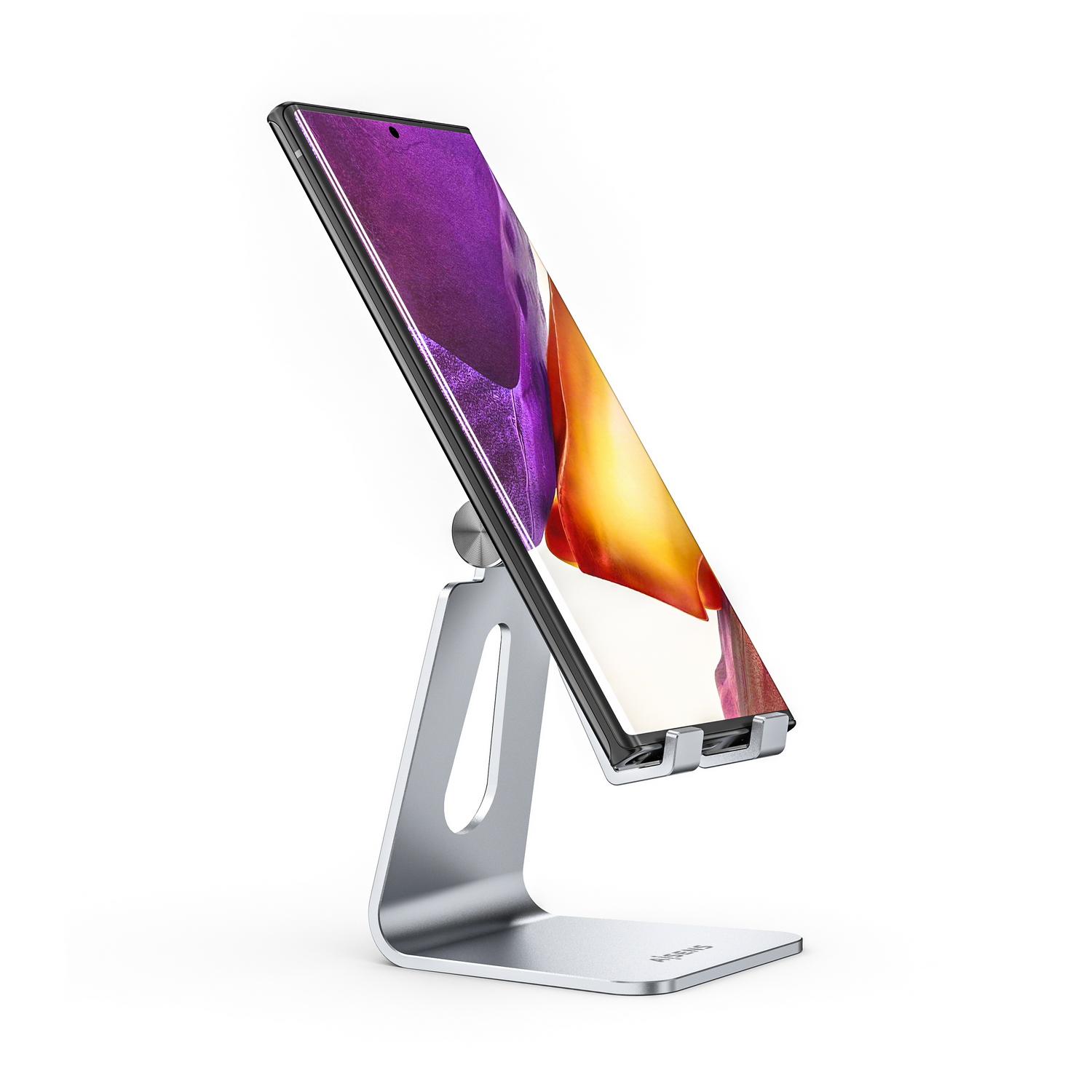 AISENS Soporte De Sobremesa Tamaño M Ajustable (1 Pivote) Para Movil / Tablet, Plata - Imagen 3