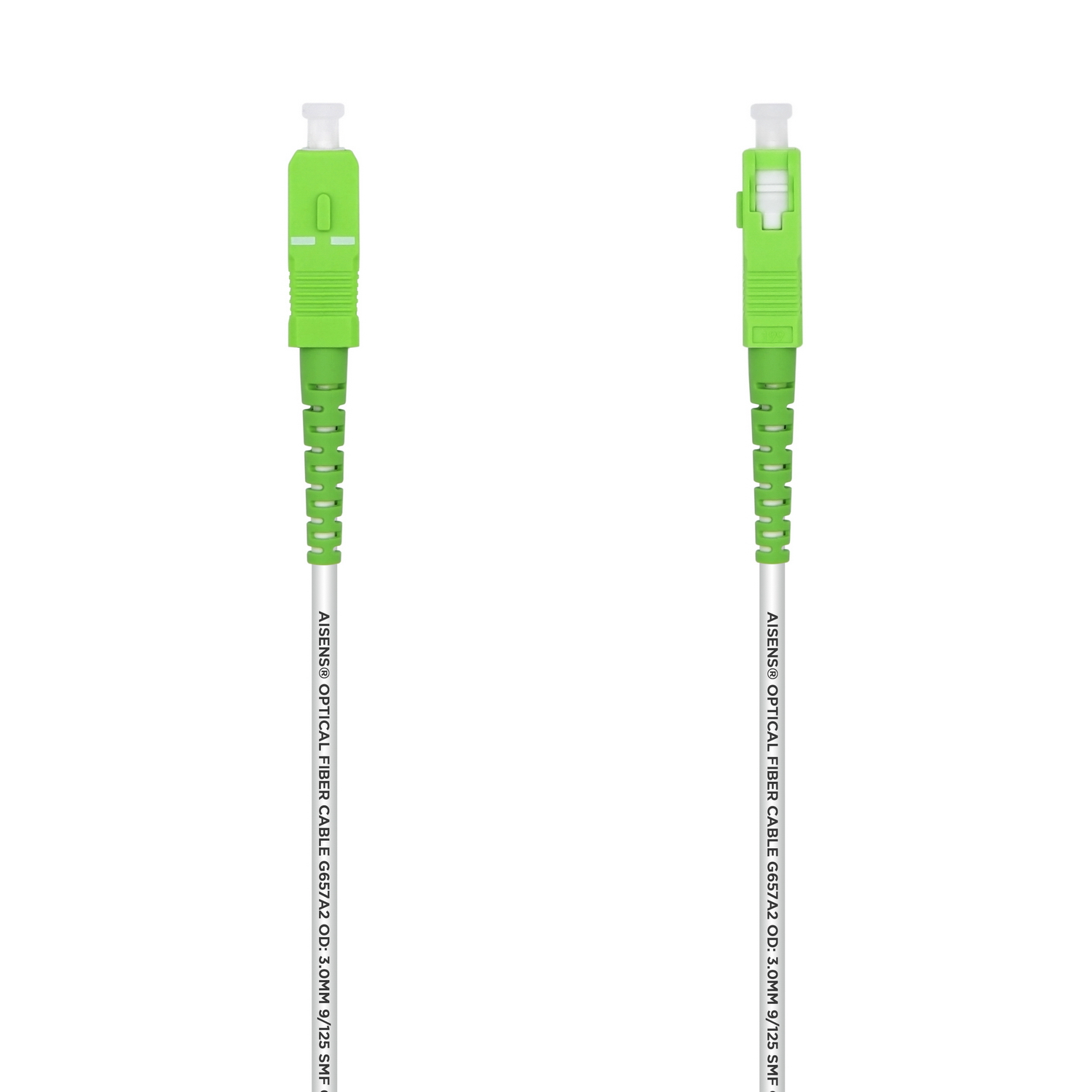 AISENS Cable Fibra Óptica Latiguillo G657A2 3.0 9/125 SMF Simplex CPR DCA LSZH, SC/APC-SC/APC, Blanco, 1.0 m - Imagen 3