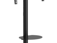 AISENS Soporte de suelo con rueda, bandeja para DVD para monitor/TV 50kg de 37-86, Negro