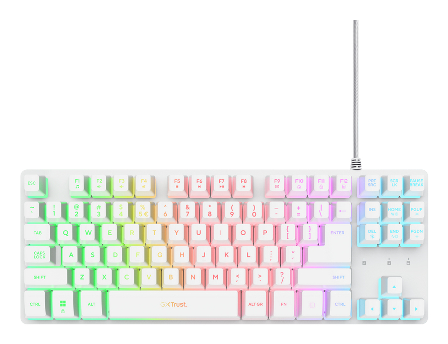 Trust GXT 833W Thado TKL teclado Juego USB QWERTY Español Blanco - Imagen 2