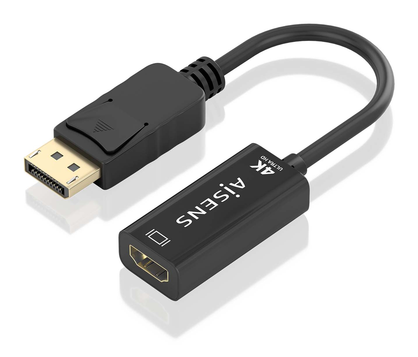 AISENS CONVERSOR DISPLAYPORT A HDMI 4K@60HZ, DP/M-HDMI/H, NEGRO, 15CM - Imagen 2