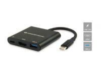 Conceptronic DONN01B base para portátil y replicador de puertos USB 3.2 Gen 1 (3.1 Gen 1) Type-C Negro