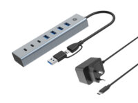 Conceptronic HUBBIES20GP hub de interfaz USB 3.2 Gen 1 (3.1 Gen 1) Type-C 5000 Mbit/s Gris