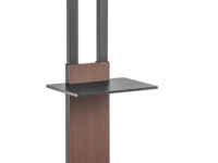 AISENS Soporte de Suelo con Bandeja DVD para Monitor/TV 50kg de 37-86, Negro-Marrón