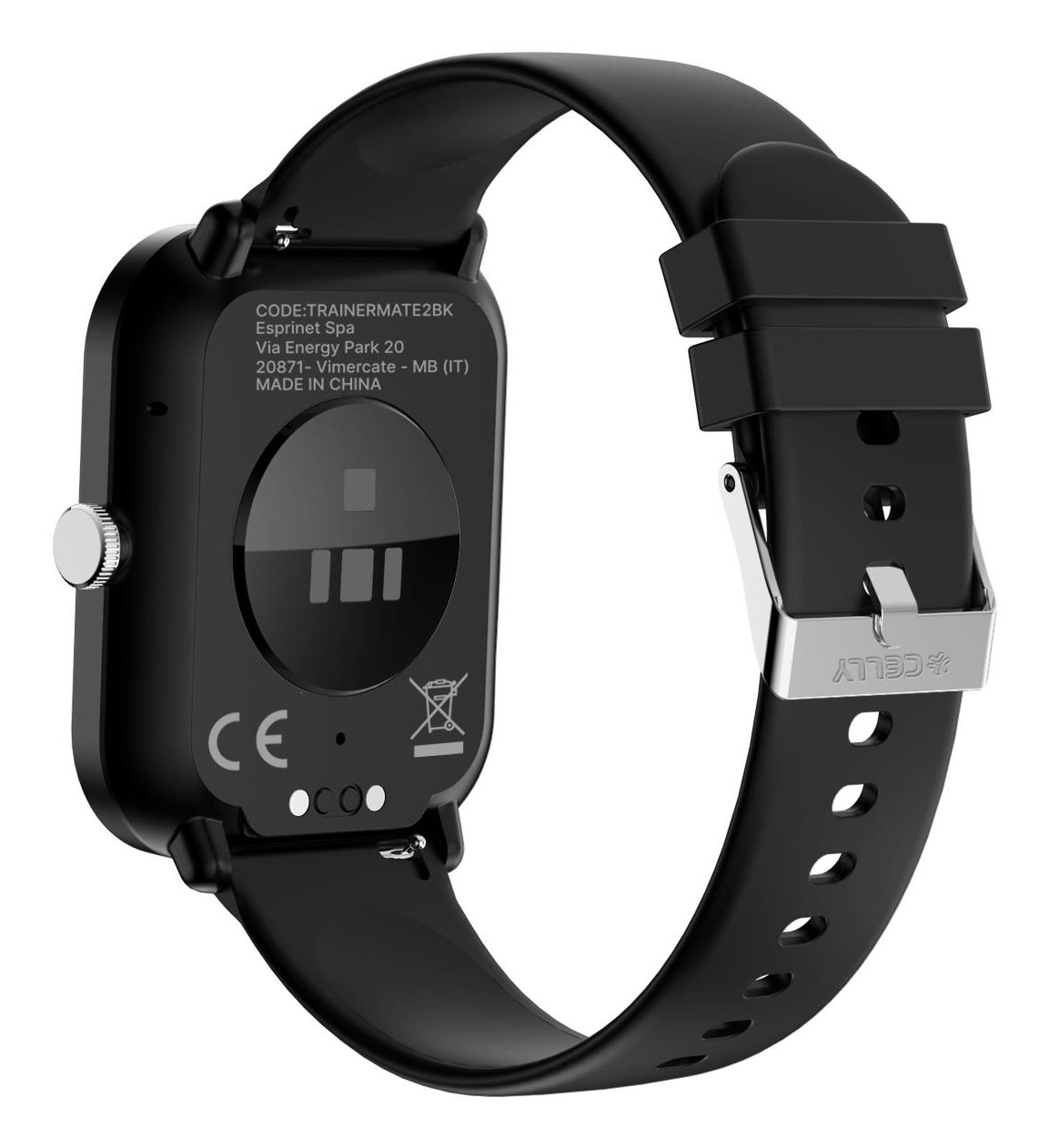Celly TRAINERMATE2BK Relojes inteligentes y deportivos 5,11 cm (2.01') Digital 240 x 296 Pixeles Pantalla táctil Negro - Imagen 2
