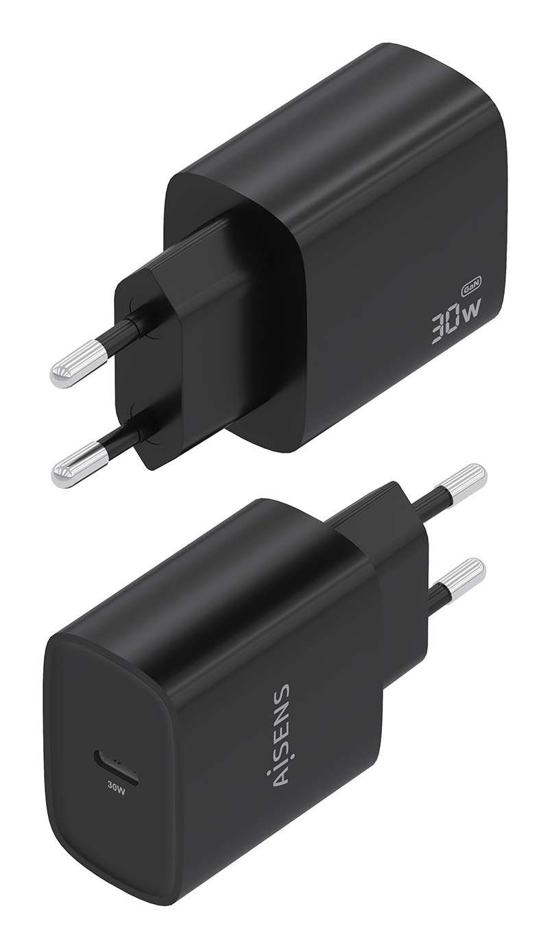 AISENS Cargador GaN 30W, 1xUSB-C PD3.0, Negro - Imagen 3