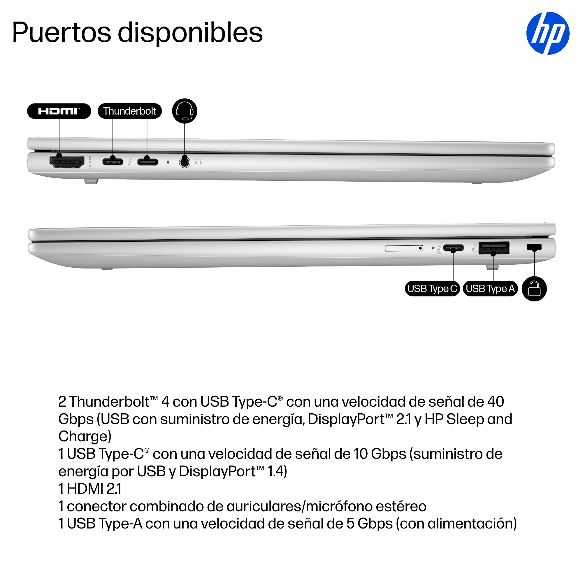 HP EliteBook X G1i Next Gen AI PC Wolf Pro Security Edition Copilot+ PC Intel Core Ultra 7 258V Portátil 35,6 cm (14') WUXGA 32 GB LPDDR5x-SDRAM 1 TB SSD Wi-Fi 7 (802.11be) Windows 11 Pro Plata - Imagen 2