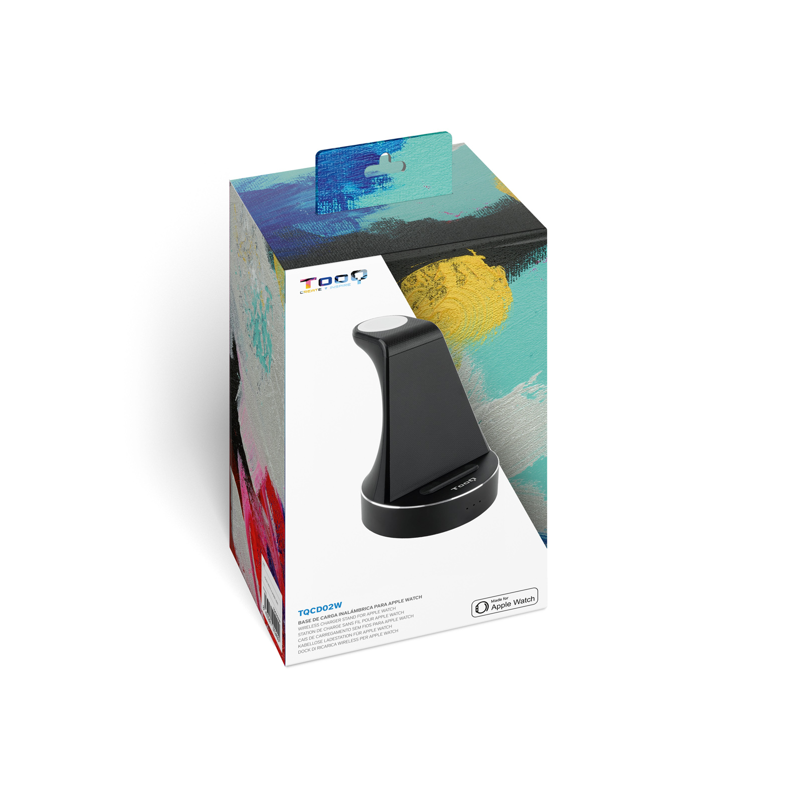 TooQ Base de Carga Inalámbrica para Apple Watch y iPhone/Smartphone, Negro - Imagen 2