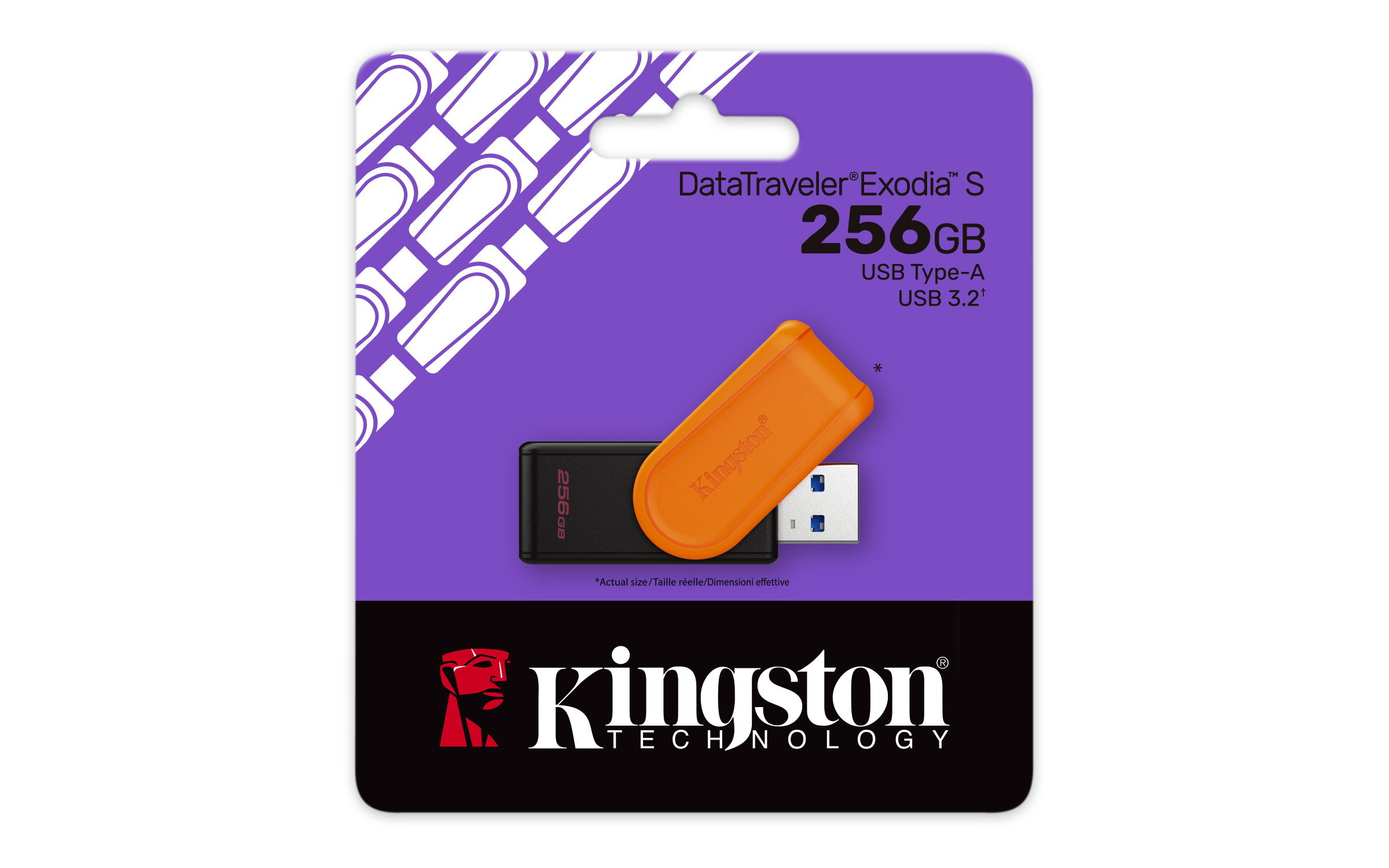 Kingston Technology DataTraveler 256GB Portable USB 3.2 Gen 1 Exodia S (Black/Orange) - Imagen 3