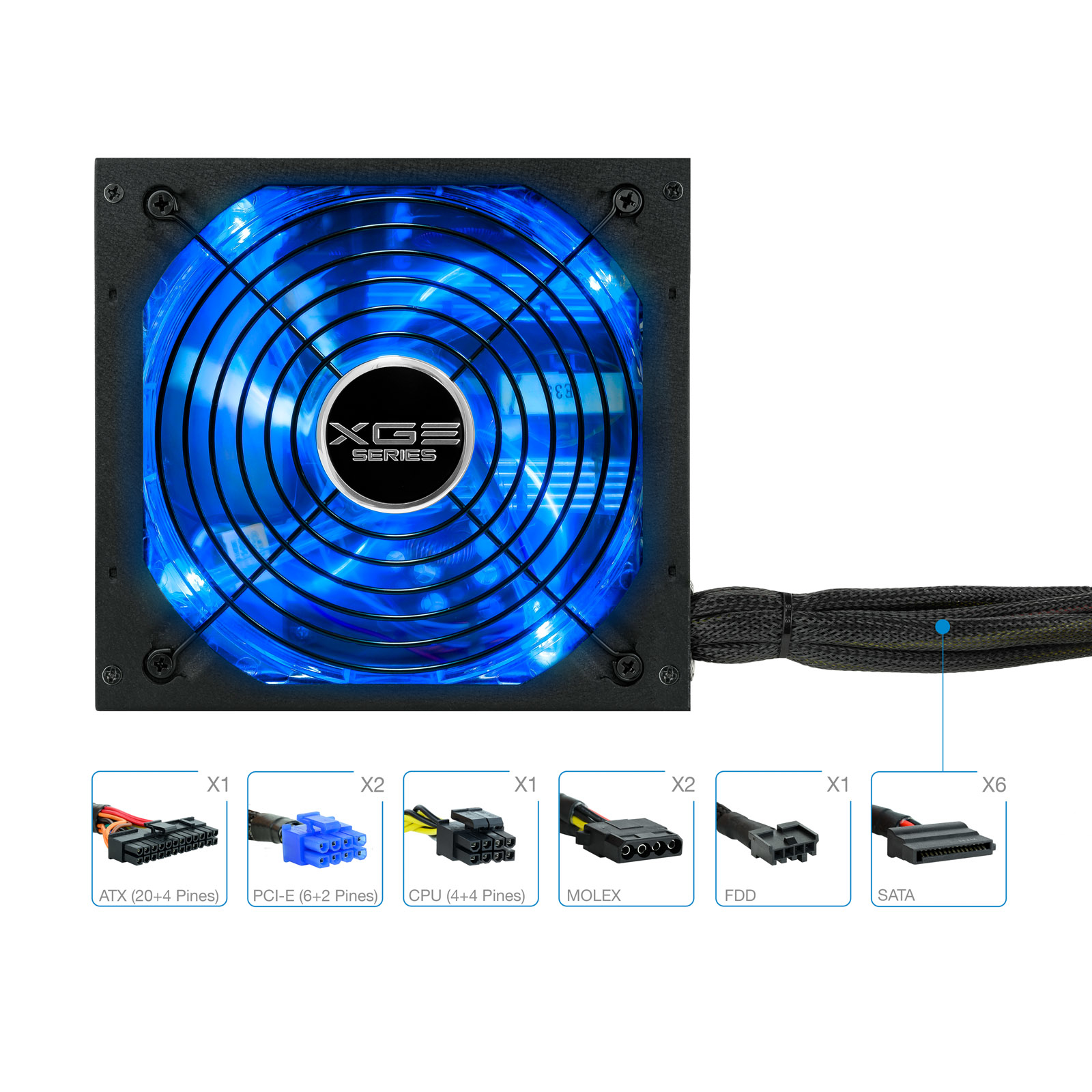 TooQ TQXGEII-700SAP unidad de fuente de alimentación 700 W 20+4 pin ATX ATX Negro - Imagen 3