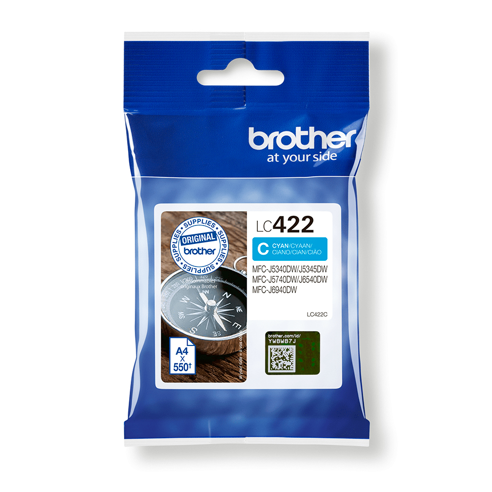 Brother LC422C cartucho de tinta 1 pieza(s) Original Cian