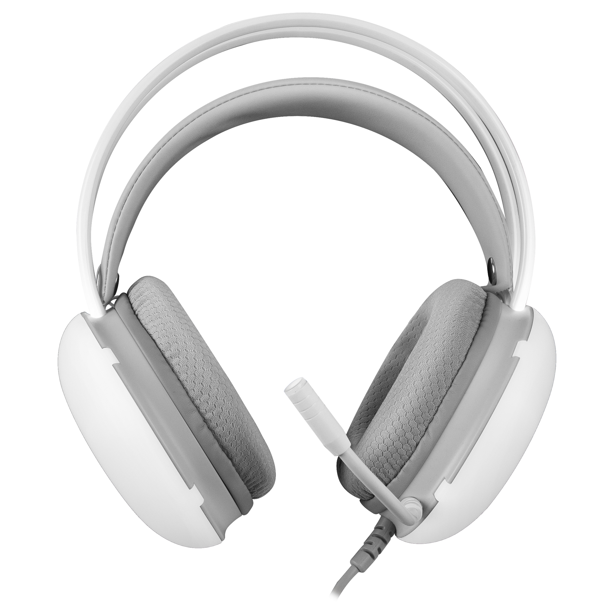 Mars Gaming MH-GLOW Blanco, Auriculares 360° Full Chroma RGB Flow, Micrófono Cancelación de Ruido, Diseño Ultra-ligero, Almohadillas Mempory-Foam, Compatibilidad Universal - Imagen 2