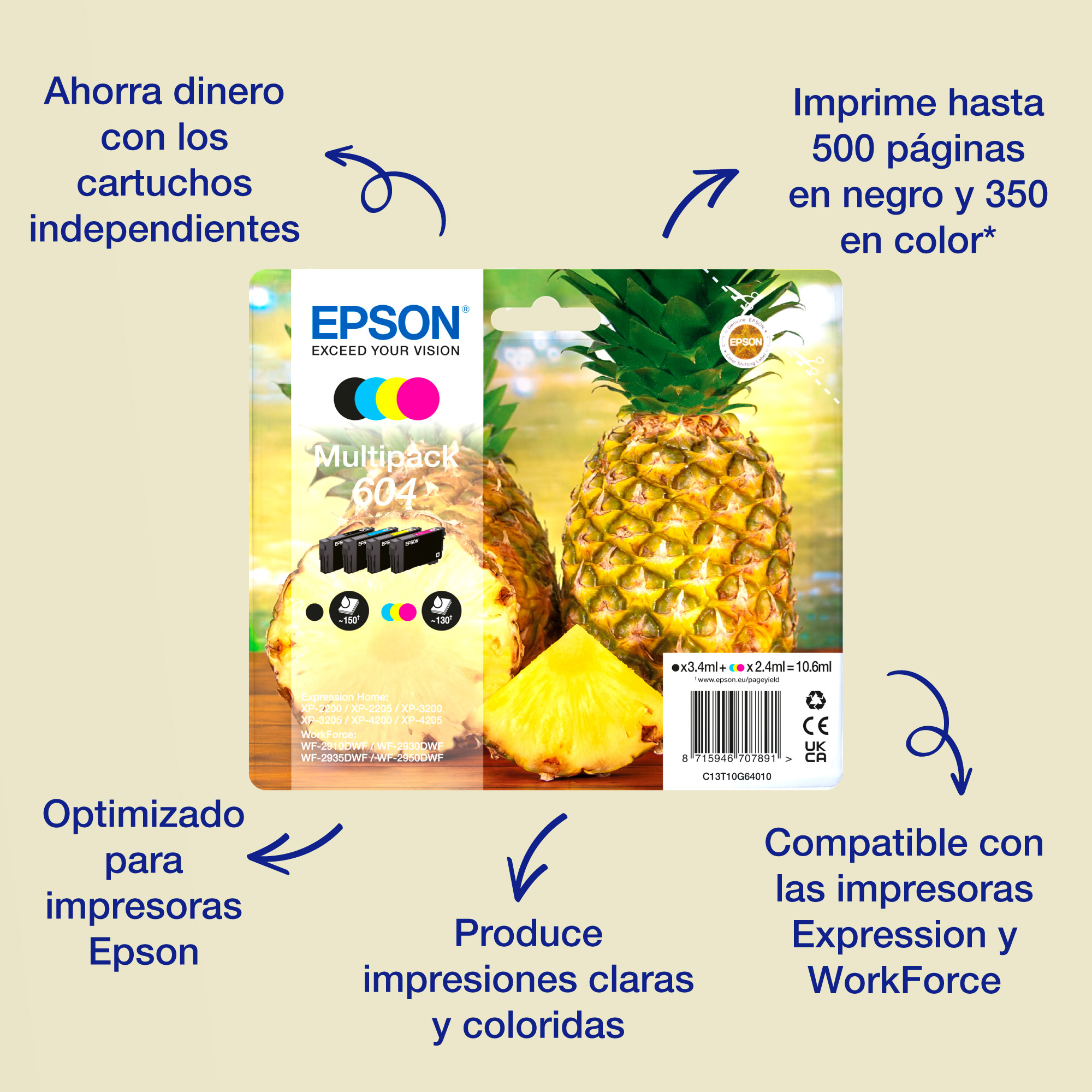 Epson Singlepack Cyan 604 Ink