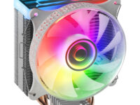 Mars Gaming MCPU-VR, Disipador CPU, Doble Espejo Infinito ARGB, 4 Heatpipes HCT, TDP 180 W, Ventilador Ultra-silencioso PWM 12 cm, Blanco