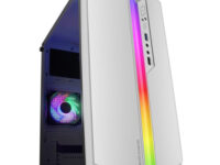 Mars Gaming MC-S1, Caja PC Compacta Gaming Micro-ATX, Iluminación ARGB 12 Modos, Ventilador FRGB, Ventana Lateral Completa RGB, Blanco