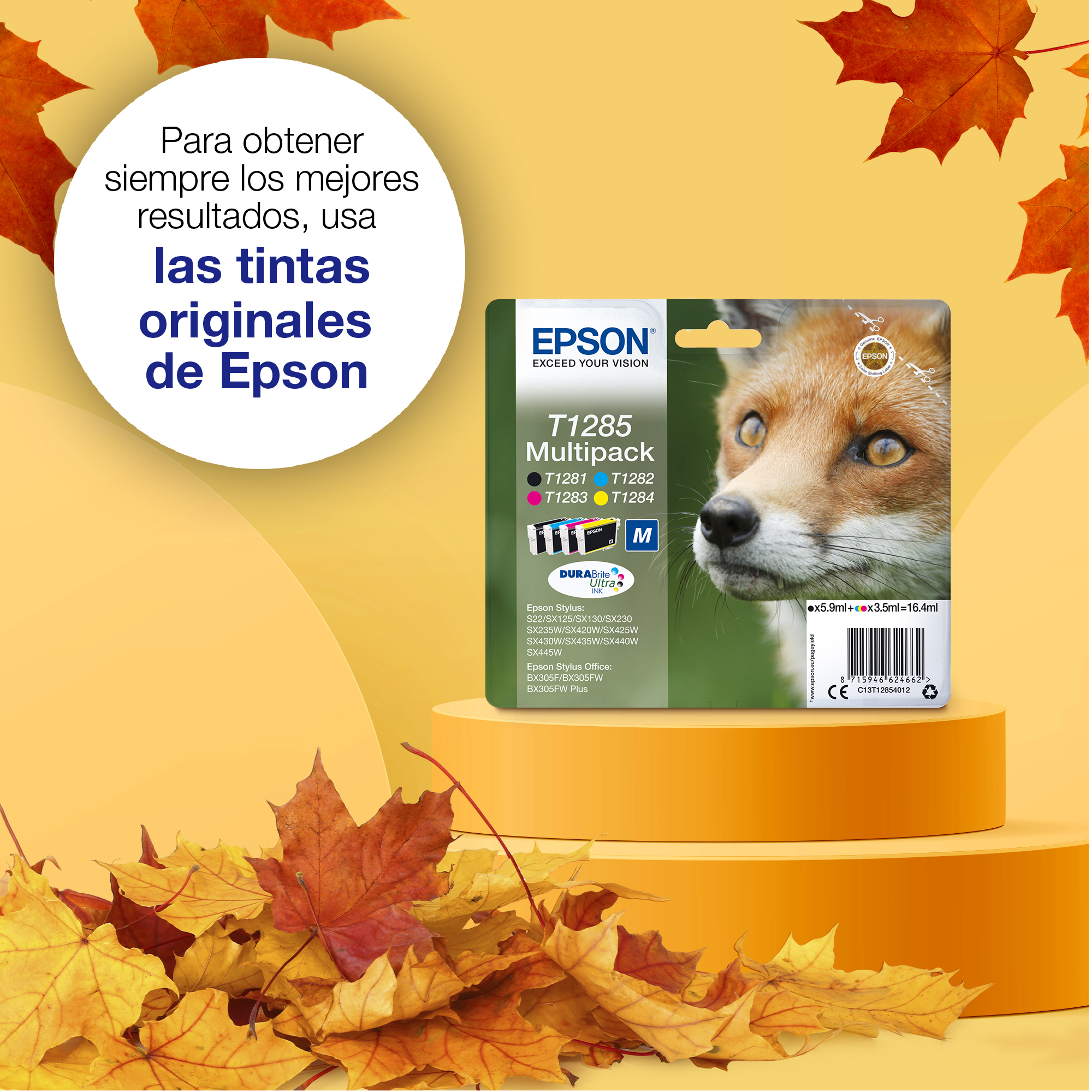 Epson Fox Tinta amarilla T1284 DURABrite Ultra Zorro - Imagen 3