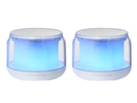 Mars Gaming MS-AURA, Altavoces Bluetooth 5.3, Chipset DSP Personalizado 15W, Iluminación RGB con Diseño ClearView 360º, Altavoces Compactos con Caja de Control de Volumen y RGB, Entrada AUX-IN, Blanco