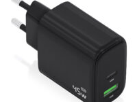 AISENS Cargador GaN 45W, 1xUSB-C PD3.0 QC4.0, 1xUSB-A QC3.0, Negro