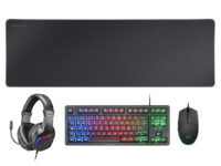 Mars Gaming MCP-RGB3, Pack Gaming Teclado Fixed RGB + Ratón Gaming RGB Flow 3200 DPI + Auriculares Over-Ear RGB + Alfombrilla XXL, Negro, Idioma Español