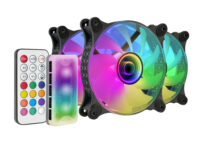 Mars Gaming MF-3DKIT Negro, Kit 3 Ventiladores ARGB 360° 12cm, Espejo Infinito 3D, Sistema Anti-vibraciones, Controlador ARGB, Mando a Distancia RF, Compatibilidad Total