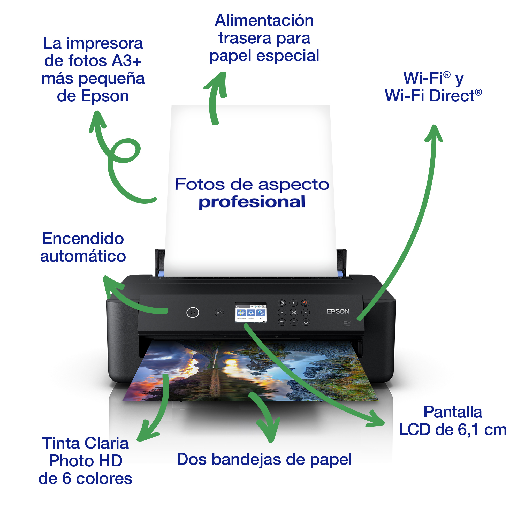 Epson Impresora de inyección de tinta multifunción Expression Photo HD XP-15000 A3+ con conectividad inalámbrica - Imagen 3